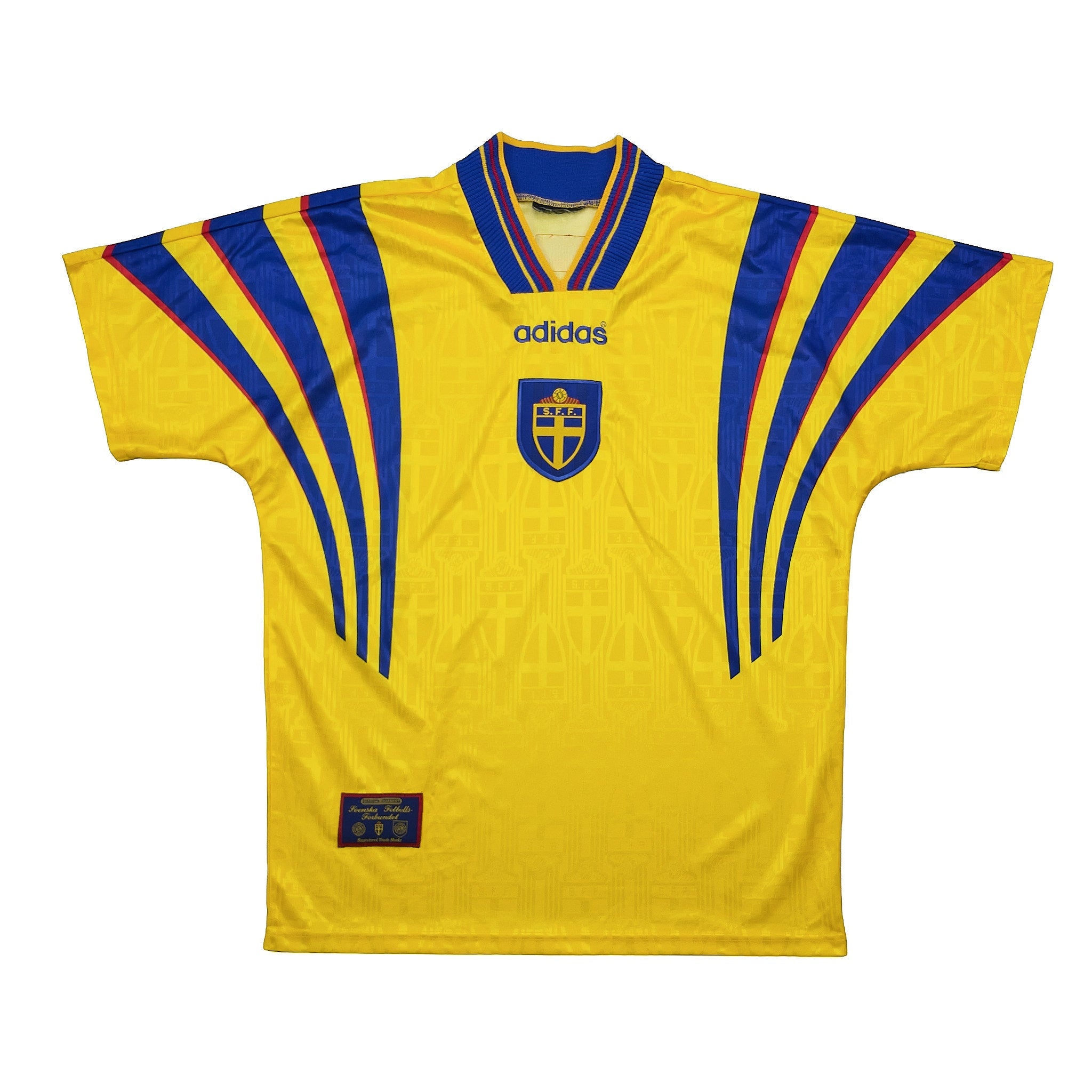 Buy 1997 Sweden Home Shirt (M) Adidas ~ Free worldwide shipping available ~ Authentic Vintage Football Shirts from Cult Kits