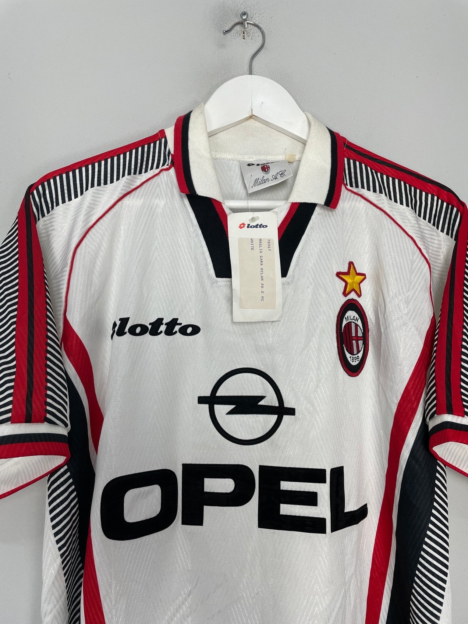 Shop 1997/98 AC MILAN *BNWT* AWAY SHIRT (L) LOTTO, classic football shirts, vintage football shirts & retro soccer jerseys at Cult Kits