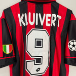 Shop 1997/98 AC MILAN KLUIVERT #9 C/L HOME SHIRT (XL) LOTTO, classic football shirts, vintage football shirts & retro soccer jerseys at Cult Kits