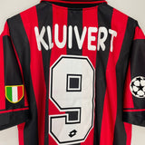 Shop 1997/98 AC MILAN KLUIVERT #9 C/L HOME SHIRT (XL) LOTTO, classic football shirts, vintage football shirts & retro soccer jerseys at Cult Kits