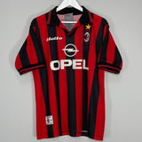 Shop 1997/98 AC MILAN MALDINI #3 HOME SHIRT (L) LOTTO, classic football shirts, vintage football shirts & retro soccer jerseys at Cult Kits