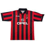 Buy 1997/98 AC Milan Weah 14 Home Shirt (L) Lotto ~ Free worldwide shipping available ~ Authentic Vintage Football Shirts from Cult Kits