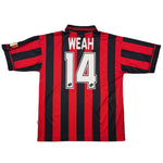 Buy 1997/98 AC Milan Weah 14 Home Shirt (L) Lotto ~ Free worldwide shipping available ~ Authentic Vintage Football Shirts from Cult Kits