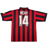 Buy 1997/98 AC Milan Weah 14 Home Shirt (L) Lotto ~ Free worldwide shipping available ~ Authentic Vintage Football Shirts from Cult Kits