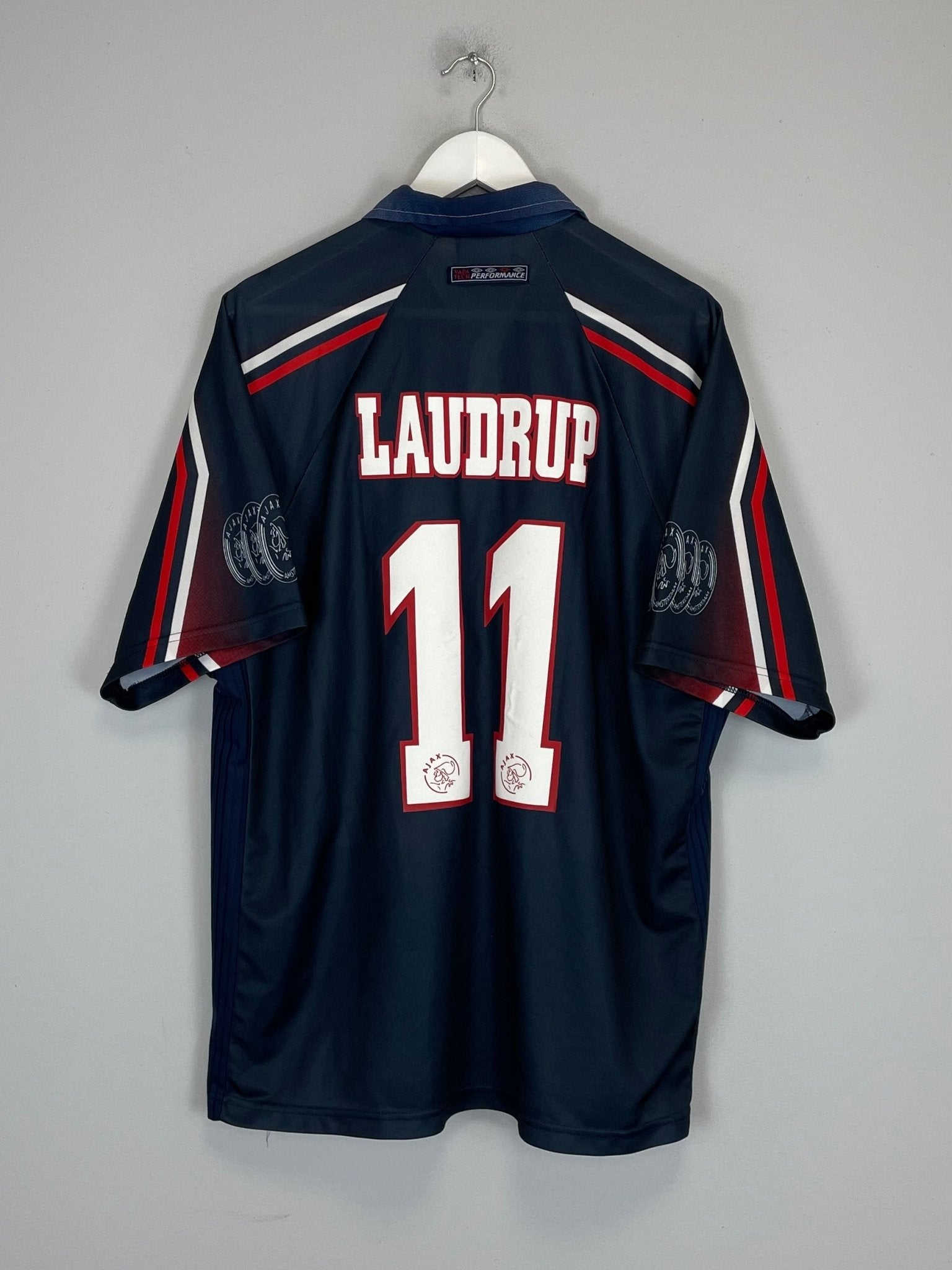 Shop 1997/98 AJAX LAUDRUP #11 AWAY SHIRT (XXL) UMBRO, classic football shirts, vintage football shirts & retro soccer jerseys at Cult Kits