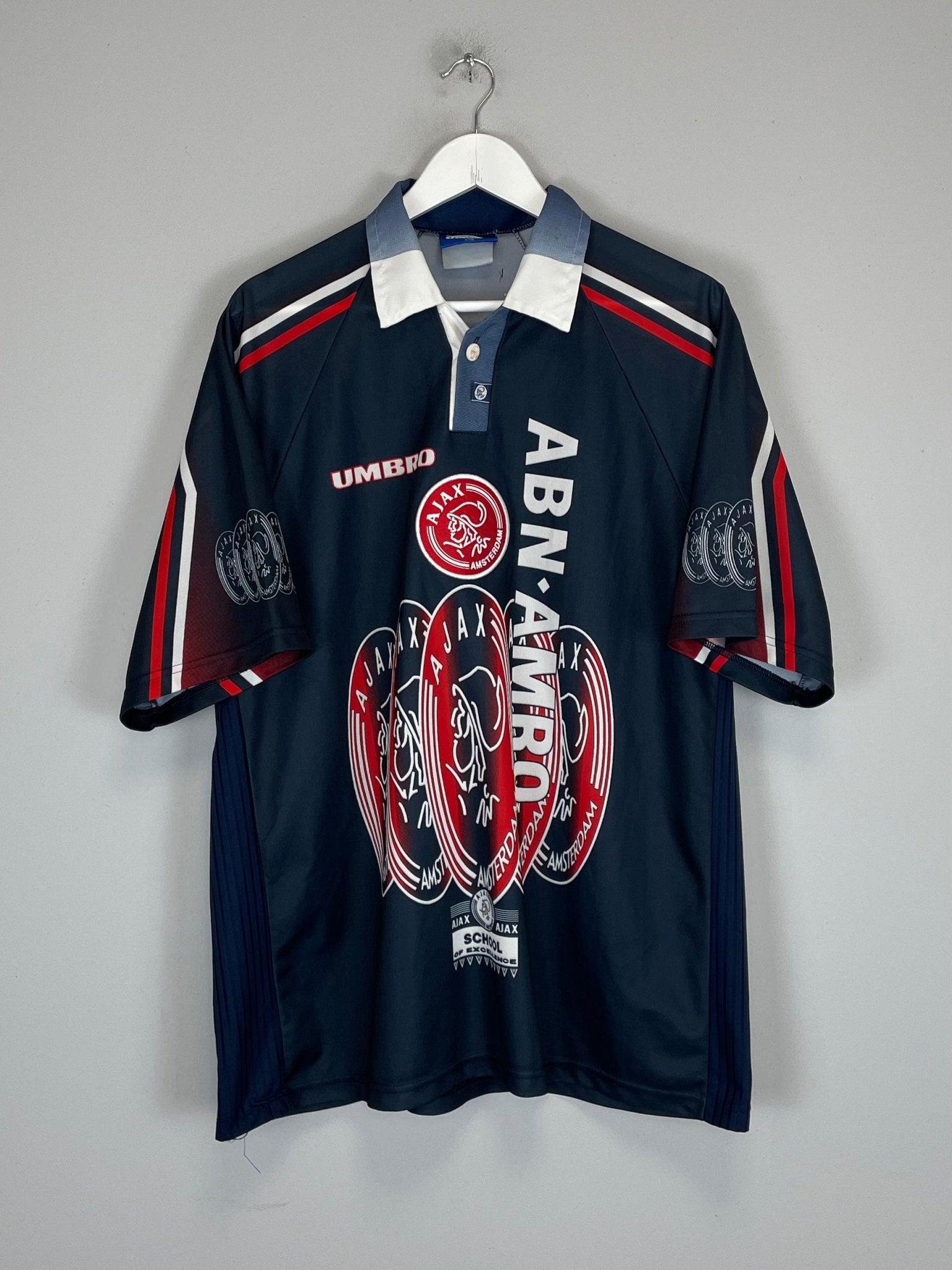 Shop 1997/98 AJAX LAUDRUP #11 AWAY SHIRT (XXL) UMBRO, classic football shirts, vintage football shirts & retro soccer jerseys at Cult Kits