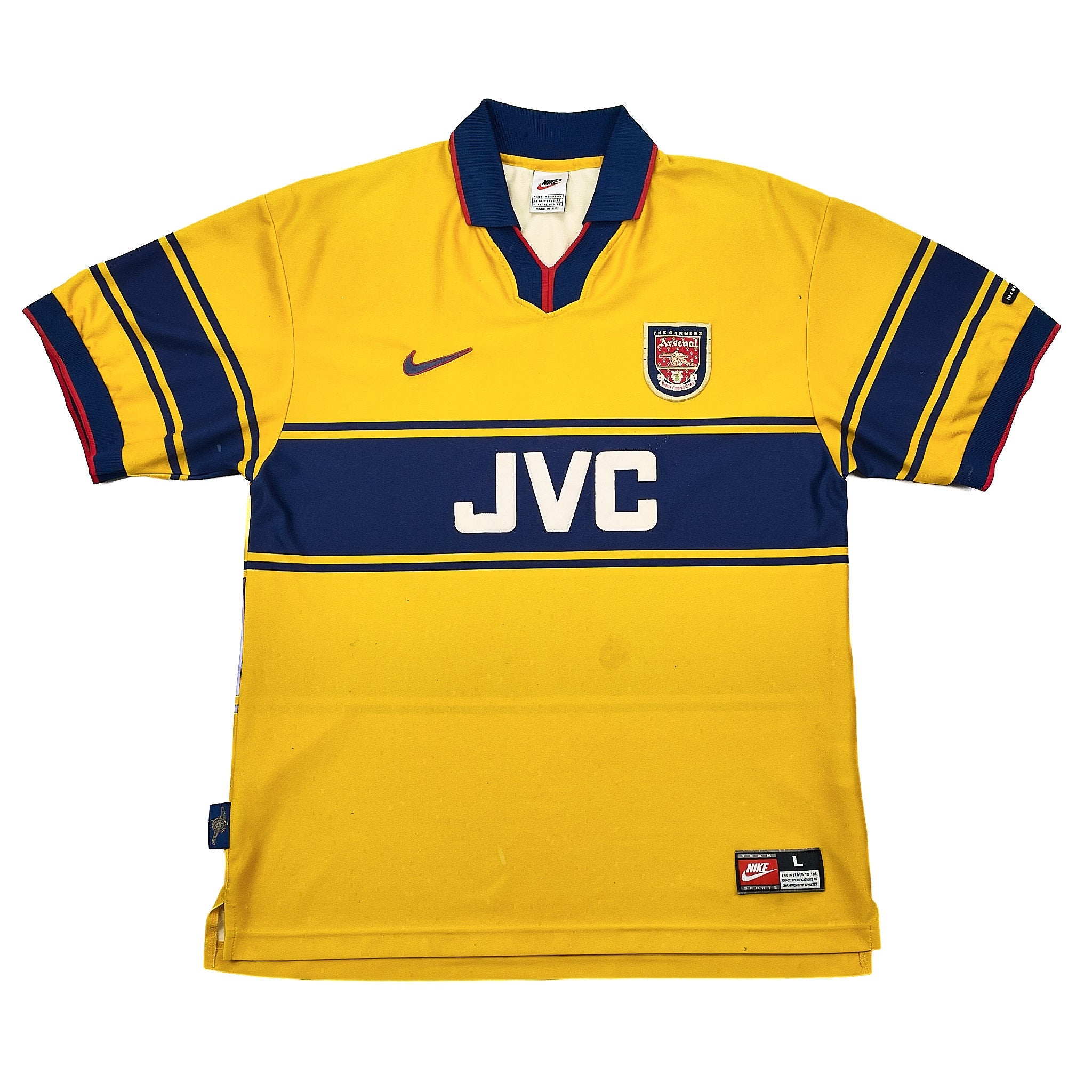 Buy 1997/98 ARSENAL AWAY SHIRT (L) NIKE ~ Free worldwide shipping available ~ Authentic Vintage Football Shirts from Cult Kits