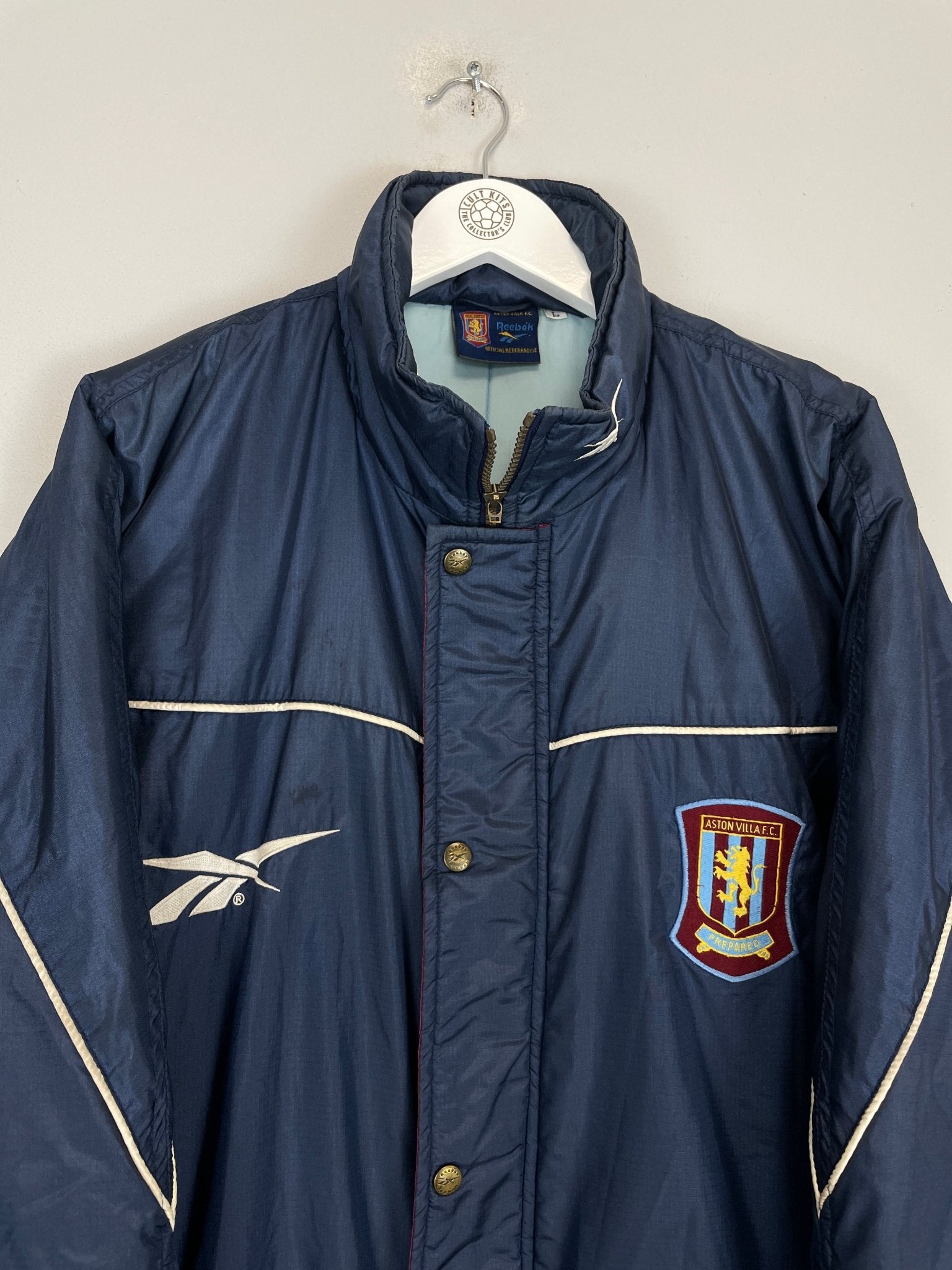 Shop 1997/98 ASTON VILLA BENCH COAT (L) REEBOK, classic football shirts, vintage football shirts & retro soccer jerseys at Cult Kits