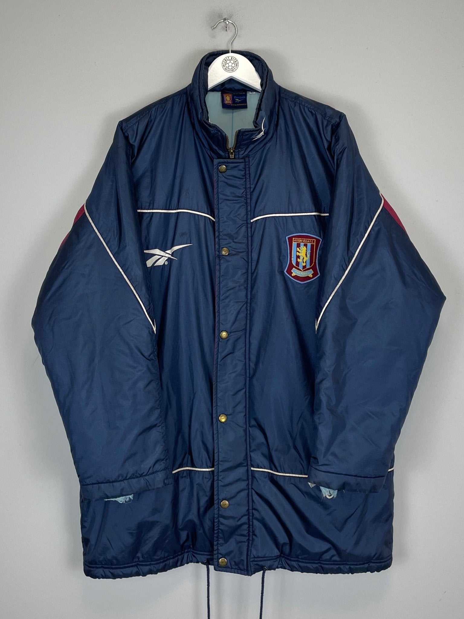 Shop 1997/98 ASTON VILLA BENCH COAT (L) REEBOK, classic football shirts, vintage football shirts & retro soccer jerseys at Cult Kits