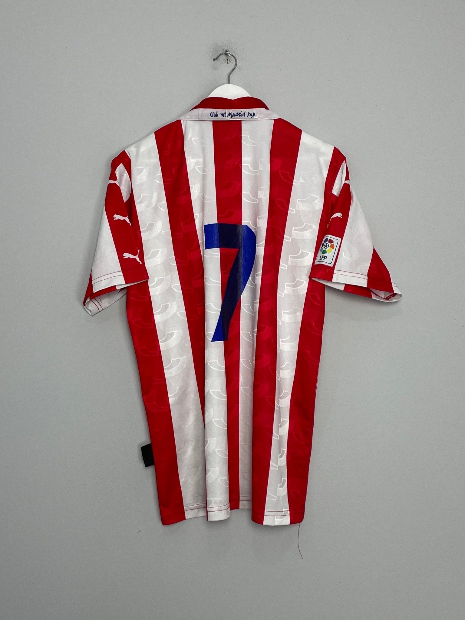 Shop 1997/98 ATLETICO MADRID #7 HOME SHIRT (M) PUMA, classic football shirts, vintage football shirts & retro soccer jerseys at Cult Kits