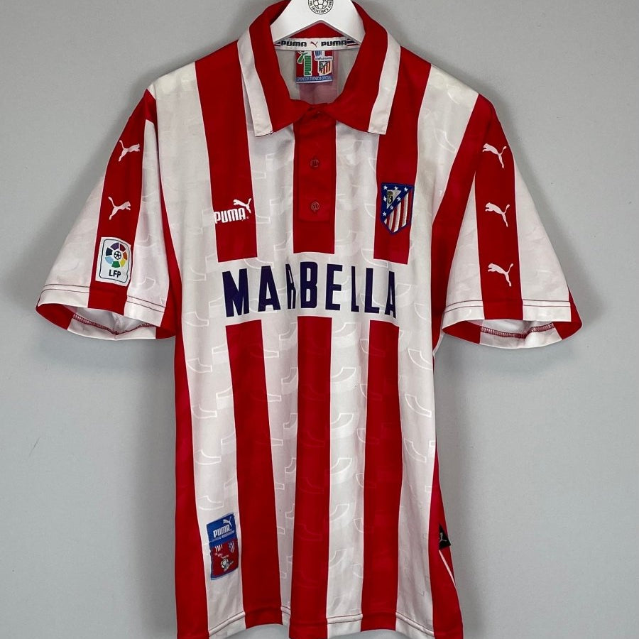 1997/98 ATLETICO MADRID HOME SHIRT (L) PUMA - Cult Kits - Large - Buy Vintage Football Shirts, Authentic Retro Football Shirts For Sale, Classic Football Shirts & Soccer Jersey