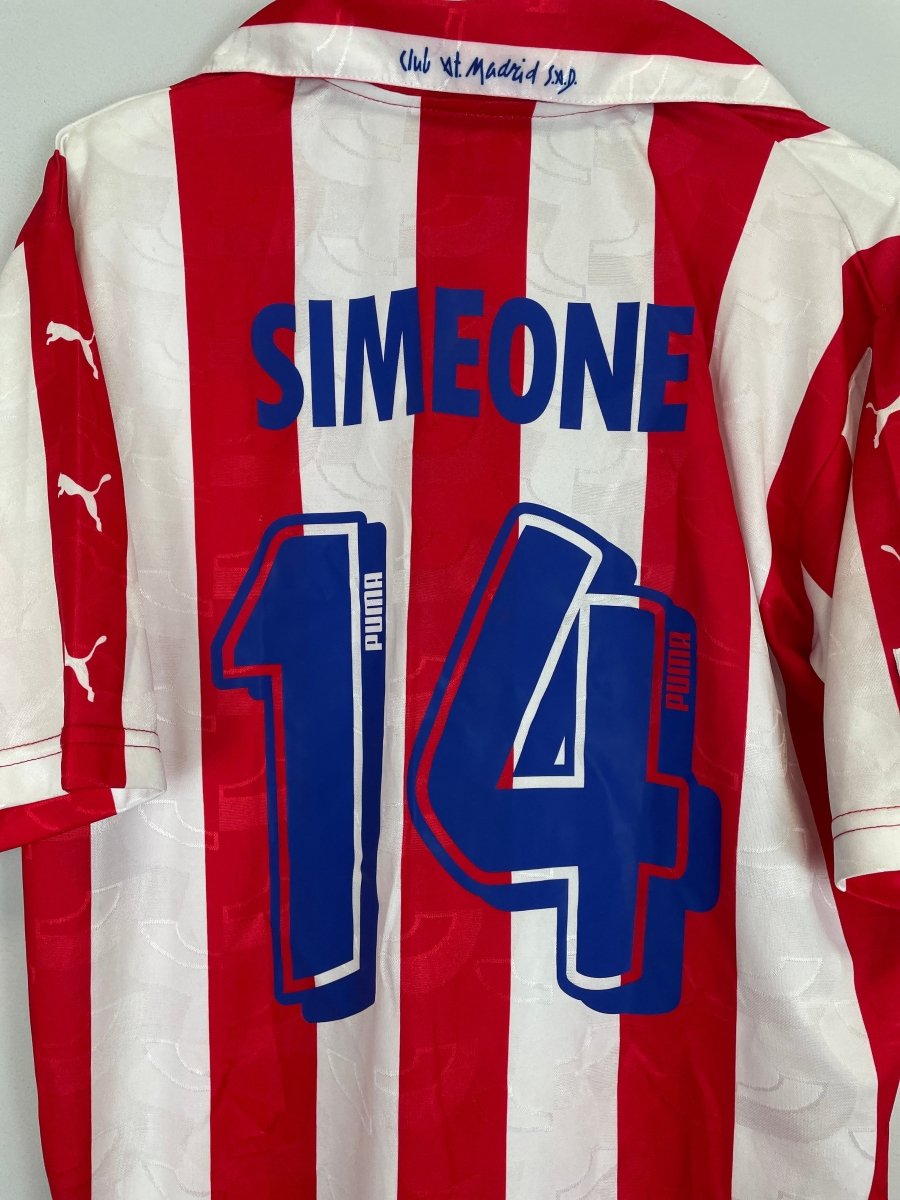 1997/98 ATLETICO MADRID SIMEONE 14 HOME SHIRT (XL) PUMA - Cult Kits - XL - Buy Vintage Football Shirts, Authentic Retro Football Shirts For Sale, Classic Football Shirts & Soccer Jersey