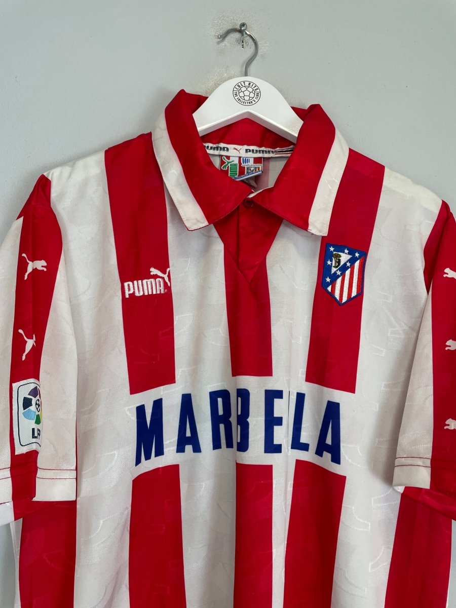 1997/98 ATLETICO MADRID SIMEONE 14 HOME SHIRT (XL) PUMA - Cult Kits - XL - Buy Vintage Football Shirts, Authentic Retro Football Shirts For Sale, Classic Football Shirts & Soccer Jersey