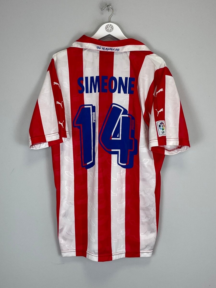 1997/98 ATLETICO MADRID SIMEONE 14 HOME SHIRT (XL) PUMA - Cult Kits - XL - Buy Vintage Football Shirts, Authentic Retro Football Shirts For Sale, Classic Football Shirts & Soccer Jersey