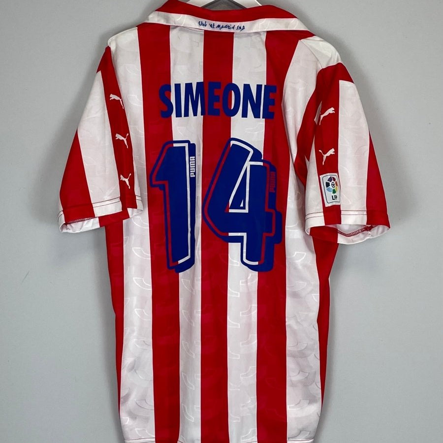 1997/98 ATLETICO MADRID SIMEONE 14 HOME SHIRT (XL) PUMA - Cult Kits - XL - Buy Vintage Football Shirts, Authentic Retro Football Shirts For Sale, Classic Football Shirts & Soccer Jersey