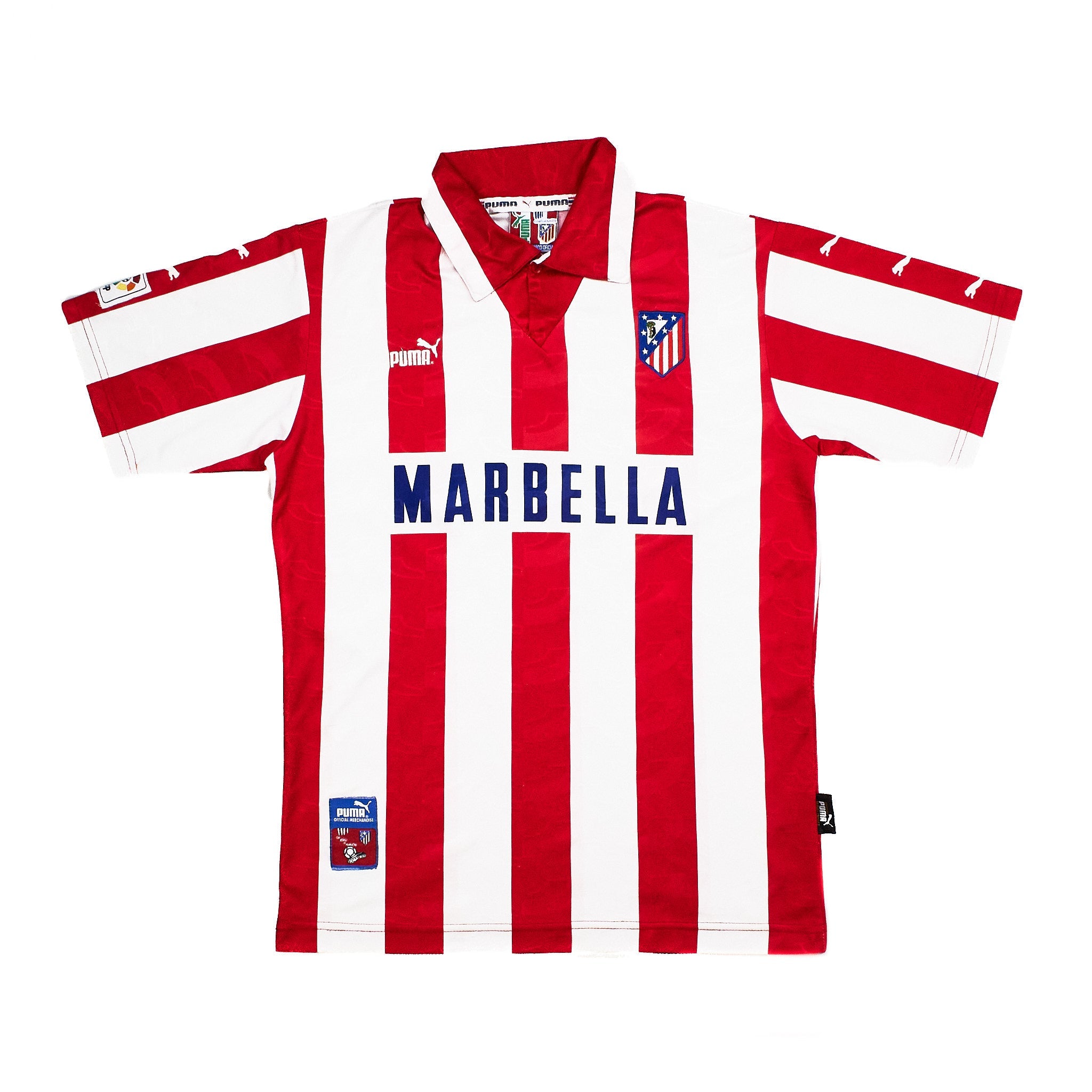 Buy 1997/98 Atletico Madrid Vieri 9 Home Shirt (L) Puma ~ Free worldwide shipping ~ Authentic Vintage Football Shirts from Cult Kits