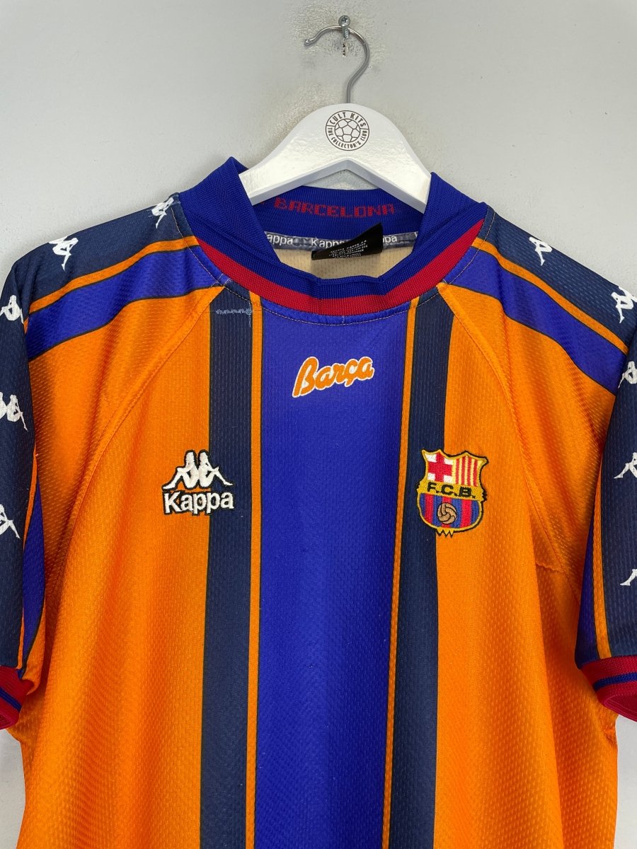 1997/98 BARCELONA AWAY SHIRT (L) KAPPA - Cult Kits - Large - Buy Vintage Football Shirts, Authentic Retro Football Shirts For Sale, Classic Football Shirts & Soccer Jersey