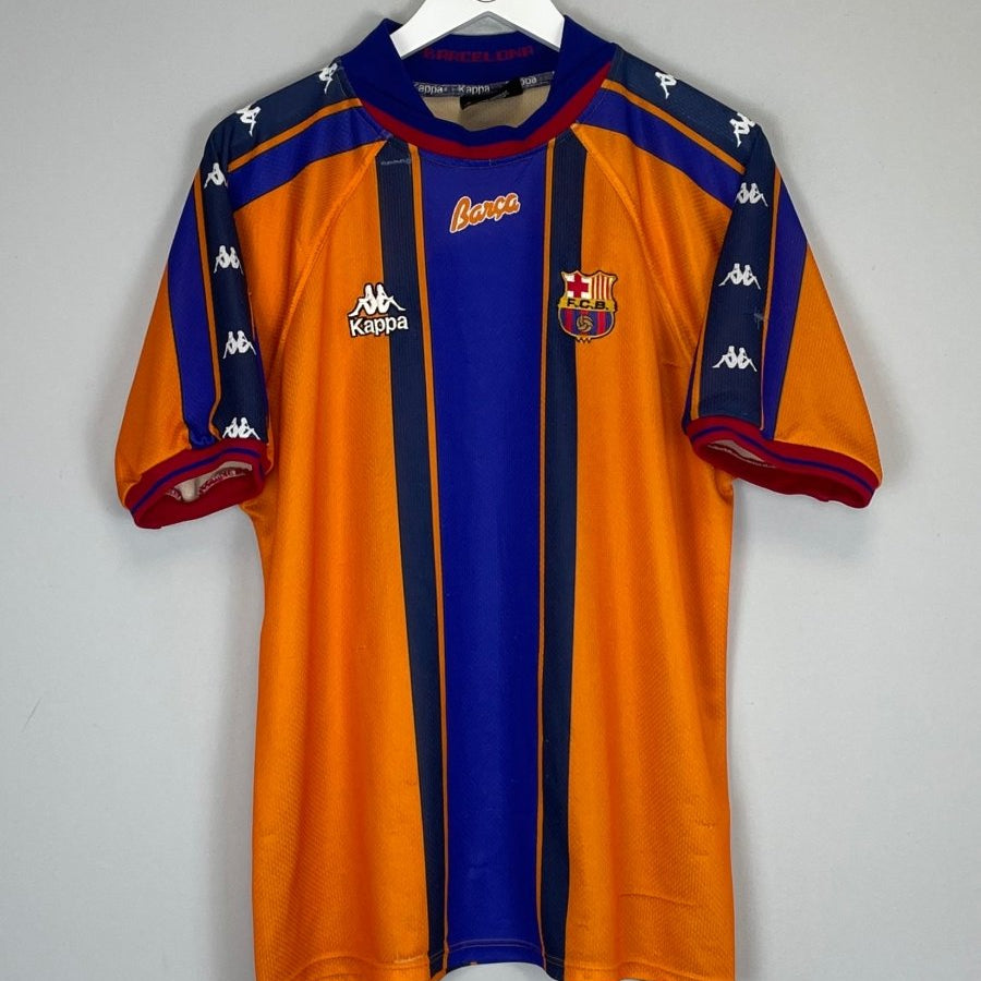 1997/98 BARCELONA AWAY SHIRT (L) KAPPA - Cult Kits - Large - Buy Vintage Football Shirts, Authentic Retro Football Shirts For Sale, Classic Football Shirts & Soccer Jersey