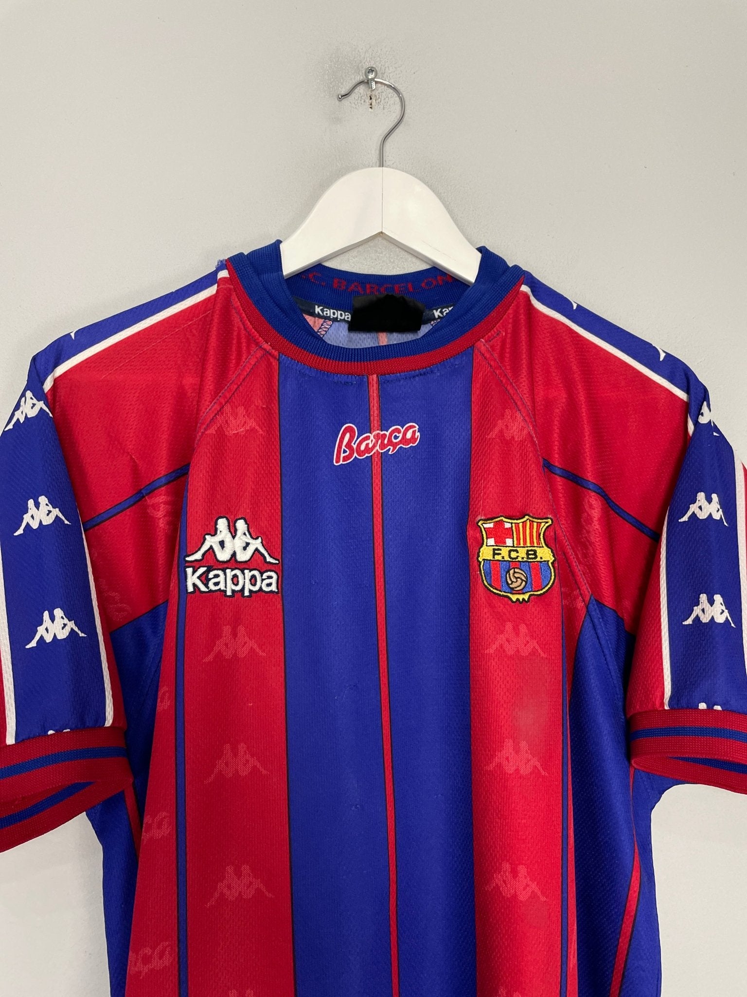 Shop 1997/98 BARCELONA GIOVANNI #10 HOME SHIRT (XL) KAPPA, classic football shirts, vintage football shirts & retro soccer jerseys at Cult Kits