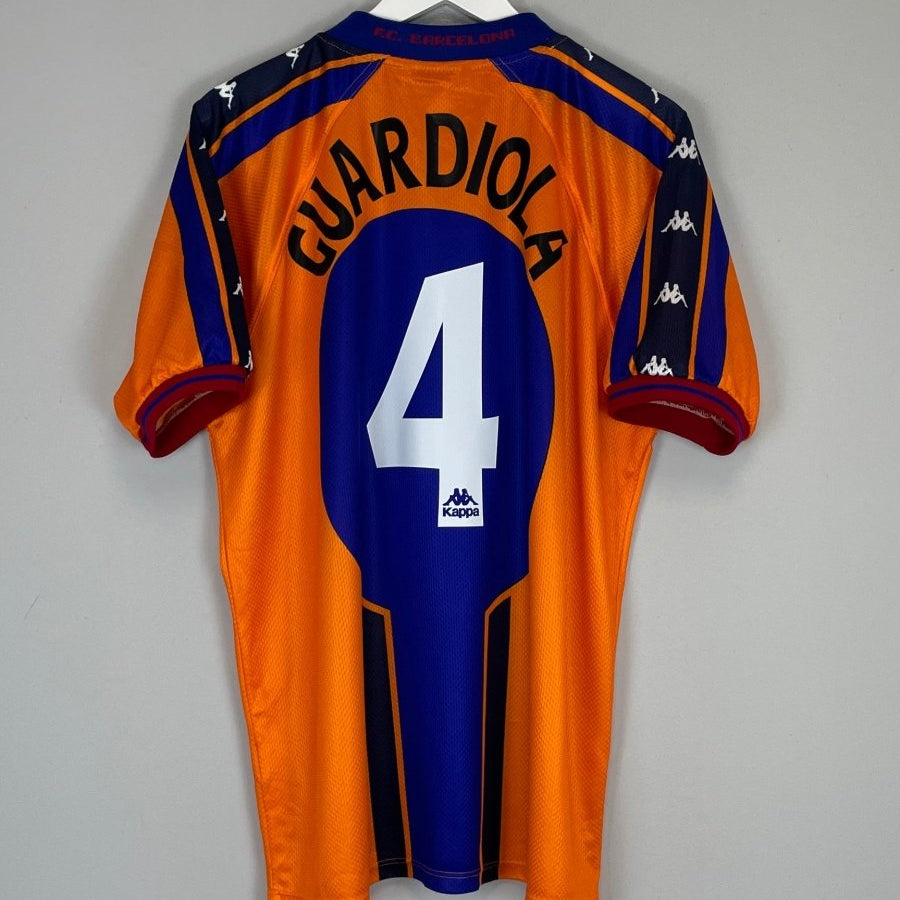 1997/98 BARCELONA GUARDIOLA 4 AWAY SHIRT (XL) KAPPA - Cult Kits - XL - Buy Vintage Football Shirts, Authentic Retro Football Shirts For Sale, Classic Football Shirts & Soccer Jersey