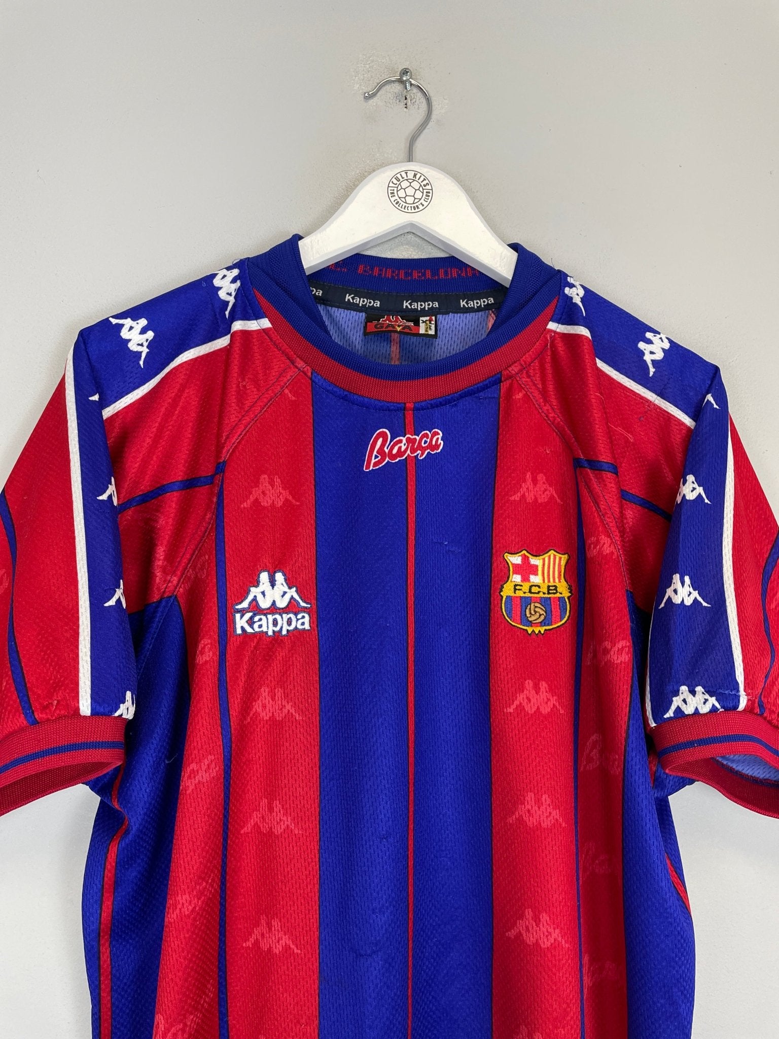 Shop 1997/98 BARCELONA HOME SHIRT (XL) KAPPA, classic football shirts, vintage football shirts & retro soccer jerseys at Cult Kits