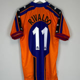 Shop 1997/98 BARCELONA RIVALDO #11 AWAY SHIRT (M) KAPPA, classic football shirts, vintage football shirts & retro soccer jerseys at Cult Kits