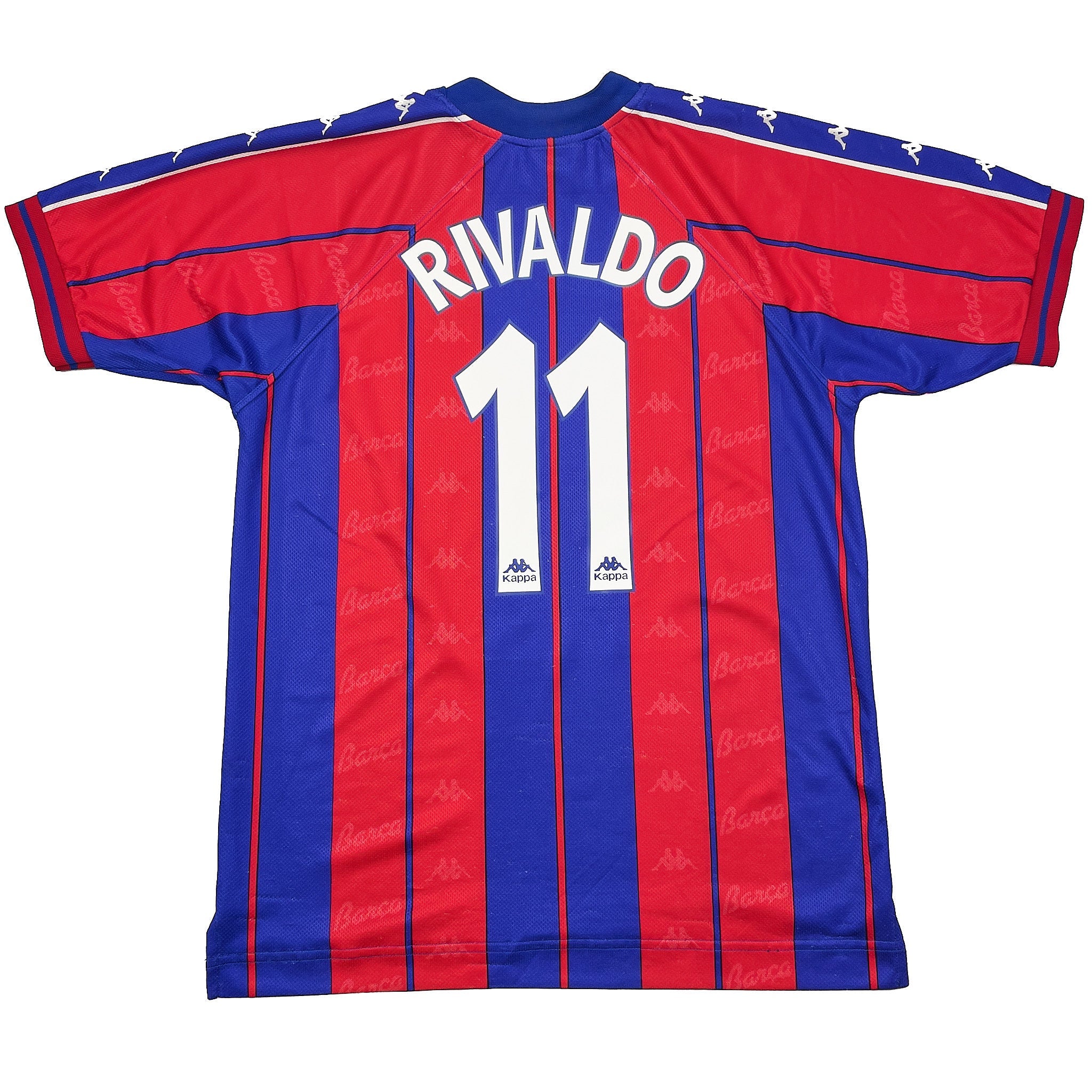 Buy 1997/98 BARCELONA RIVALDO 11 HOME SHIRT (XL) KAPPA ~ Free worldwide shipping available ~ Authentic Vintage Football Shirts from Cult Kits
