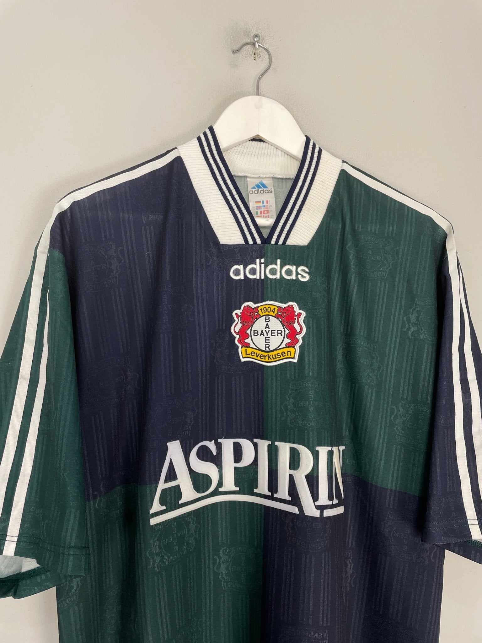 Shop 1997/98 BAYER LEVERKUSEN AWAY SHIRT (L) ADIDAS, classic football shirts, vintage football shirts & retro soccer jerseys at Cult Kits