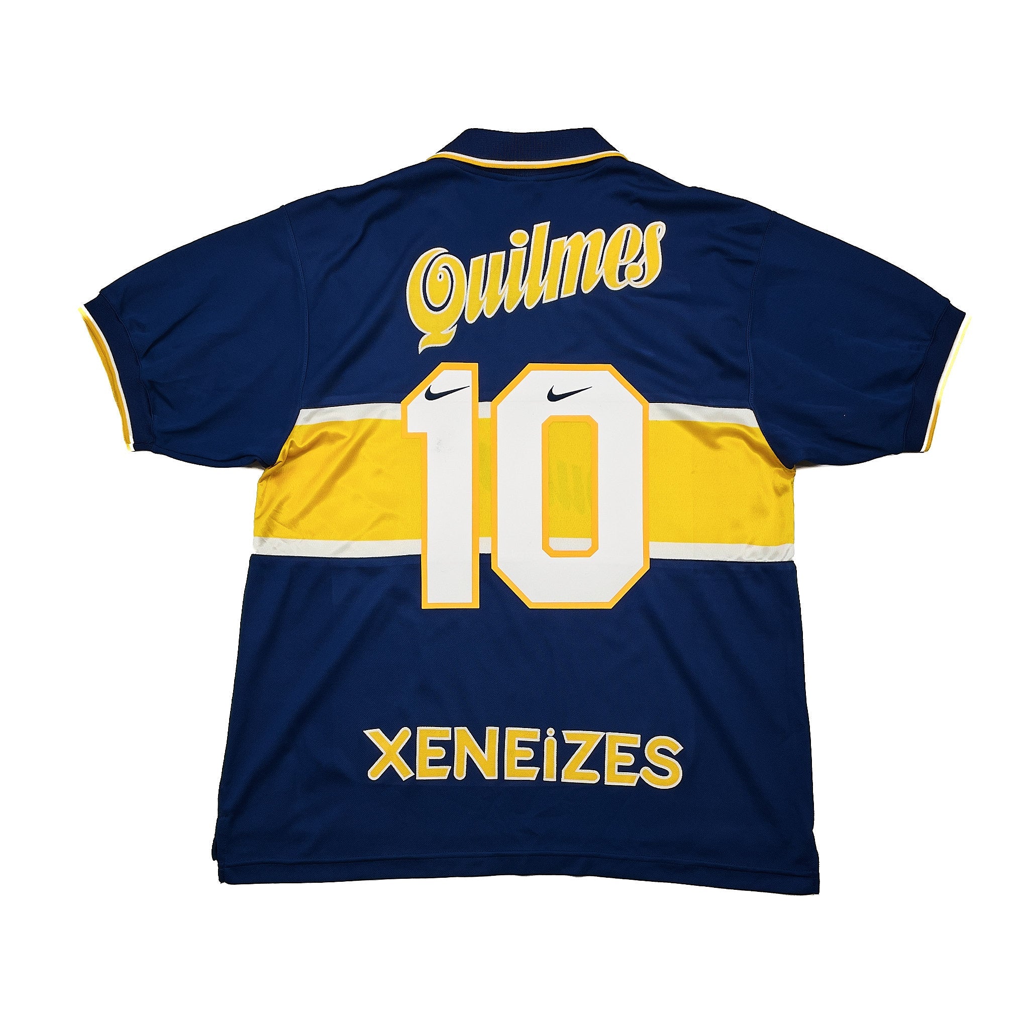 Buy 1997/98 Boca Juniors Maradona 10 Home Shirt (L) Nike ~ Free worldwide shipping ~ Authentic Vintage Football Shirts from Cult Kits