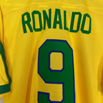 Shop 1997/98 BRAZIL RONALDO #9 HOME SHIRT (L) NIKE, classic football shirts, vintage football shirts & retro soccer jerseys at Cult Kits