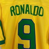 Shop 1997/98 BRAZIL RONALDO #9 HOME SHIRT (L) NIKE, classic football shirts, vintage football shirts & retro soccer jerseys at Cult Kits