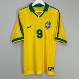 Shop 1997/98 BRAZIL RONALDO #9 HOME SHIRT (L) NIKE, classic football shirts, vintage football shirts & retro soccer jerseys at Cult Kits