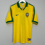 Shop 1997/98 BRAZIL RONALDO #9 HOME SHIRT (M) NIKE, classic football shirts, vintage football shirts & retro soccer jerseys at Cult Kits