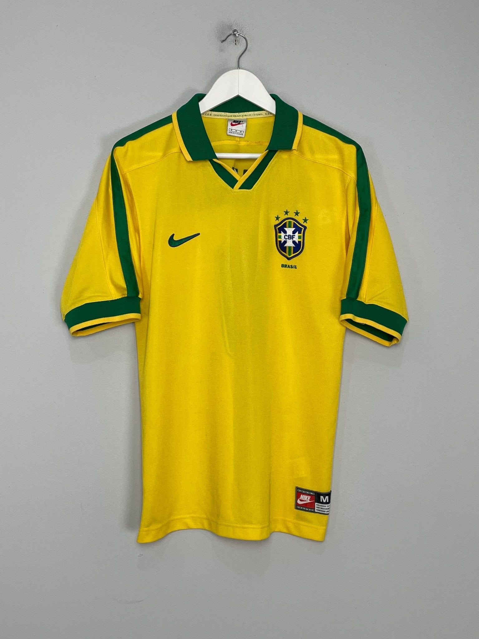 Shop 1997/98 BRAZIL RONALDO #9 HOME SHIRT (M) NIKE, classic football shirts, vintage football shirts & retro soccer jerseys at Cult Kits