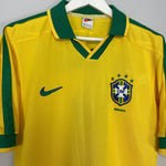 Shop 1997/98 BRAZIL RONALDO #9 HOME SHIRT (M) NIKE, classic football shirts, vintage football shirts & retro soccer jerseys at Cult Kits