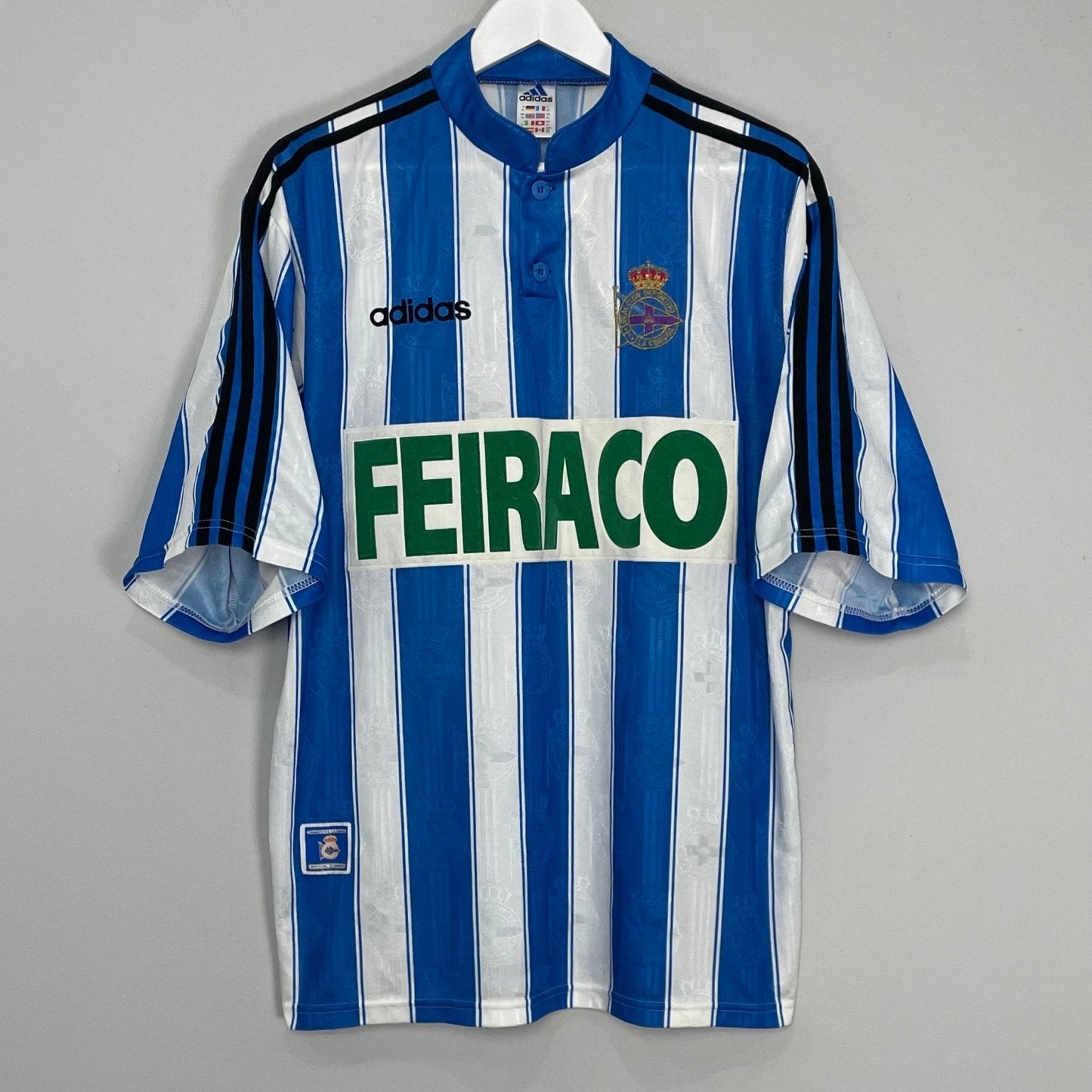 Shop 1997/98 DEPORTIVO LA CORUNA HOME SHIRT (XL) ADIDAS, classic football shirts, vintage football shirts & retro soccer jerseys at Cult Kits