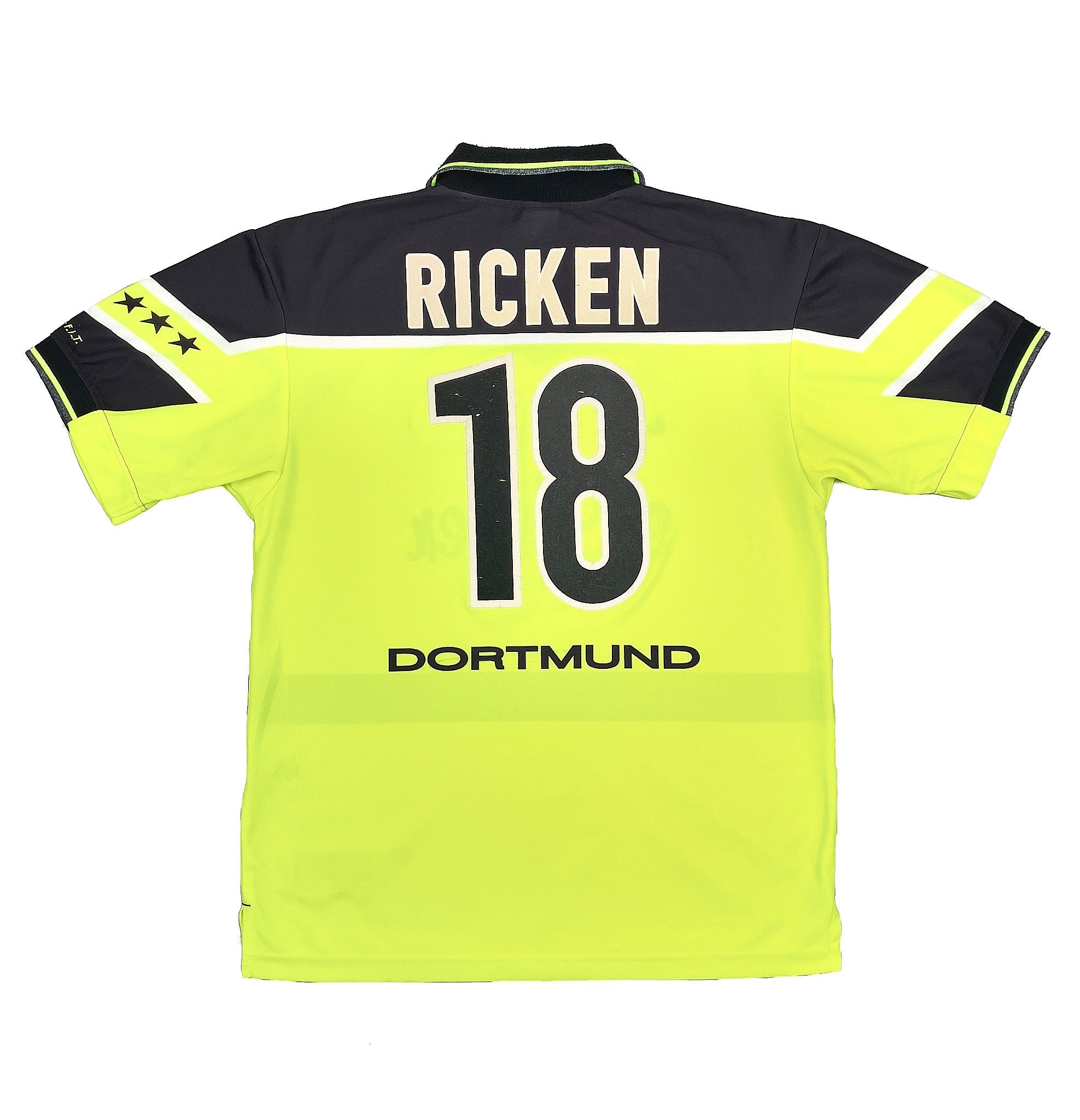 Buy 1997/98 DORTMUND RICKEN 18 HOME SHIRT (L) NIKE ~ Free worldwide shipping available ~ Authentic Vintage Football Shirts from Cult Kits