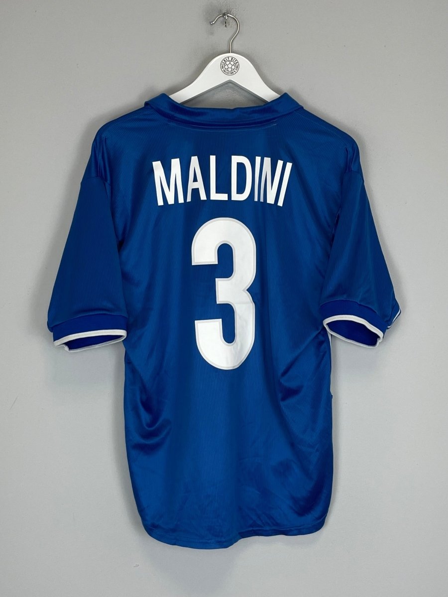 1997/98 ITALY MALDINI 3 HOME SHIRT (L) NIKE - Cult Kits - Large - Buy Vintage Football Shirts, Authentic Retro Football Shirts For Sale, Classic Football Shirts & Soccer Jersey