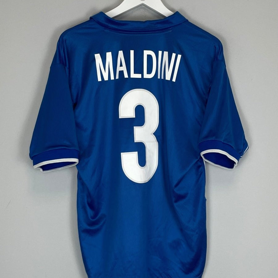 1997/98 ITALY MALDINI 3 HOME SHIRT (L) NIKE - Cult Kits - Large - Buy Vintage Football Shirts, Authentic Retro Football Shirts For Sale, Classic Football Shirts & Soccer Jersey