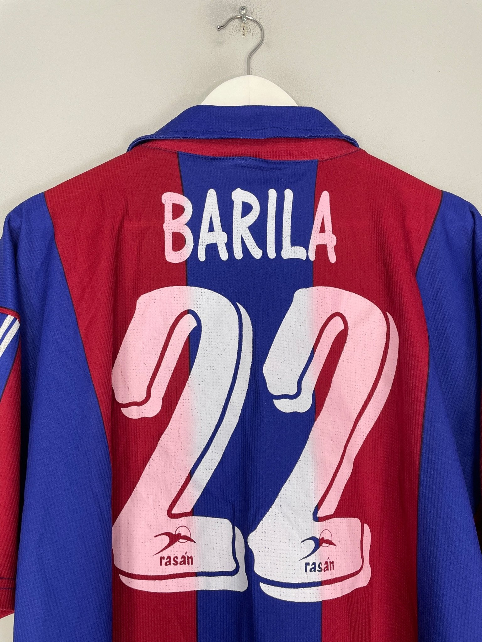 Shop 1997/98 LEVANTE BARILA #22 *PLAYER ISSUE* HOME SHIRT (XXL) RASAN, classic football shirts, vintage football shirts & retro soccer jerseys at Cult Kits