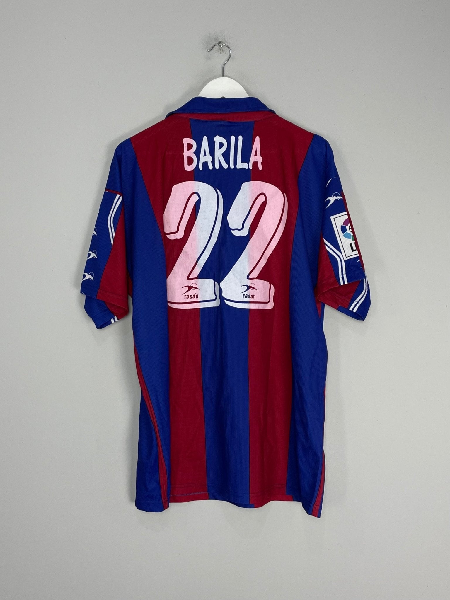Shop 1997/98 LEVANTE BARILA #22 *PLAYER ISSUE* HOME SHIRT (XXL) RASAN, classic football shirts, vintage football shirts & retro soccer jerseys at Cult Kits
