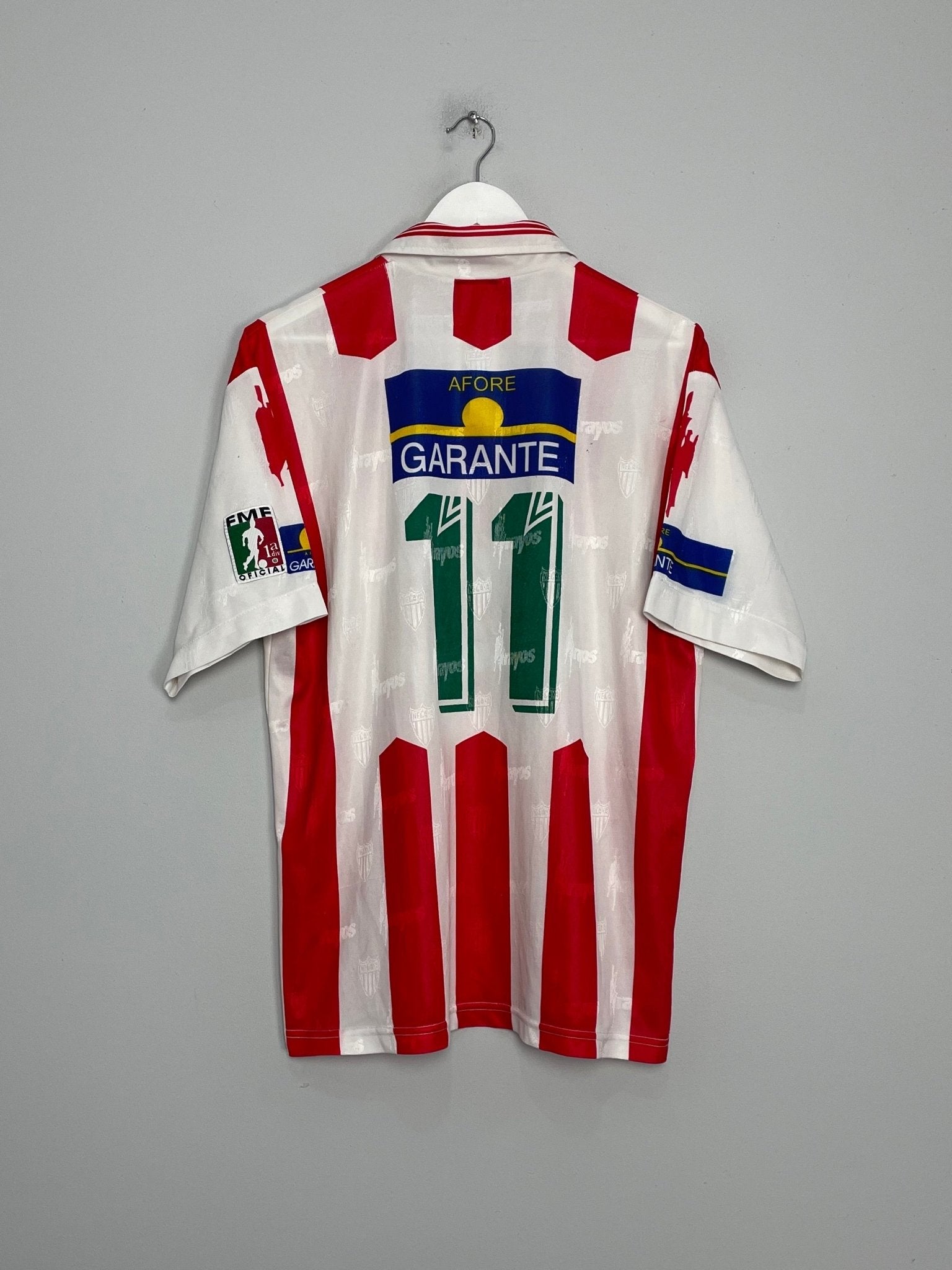 Shop 1997/98 NECAXA #11 HOME SHIRT (L) UMBRO, classic football shirts, vintage football shirts & retro soccer jerseys at Cult Kits
