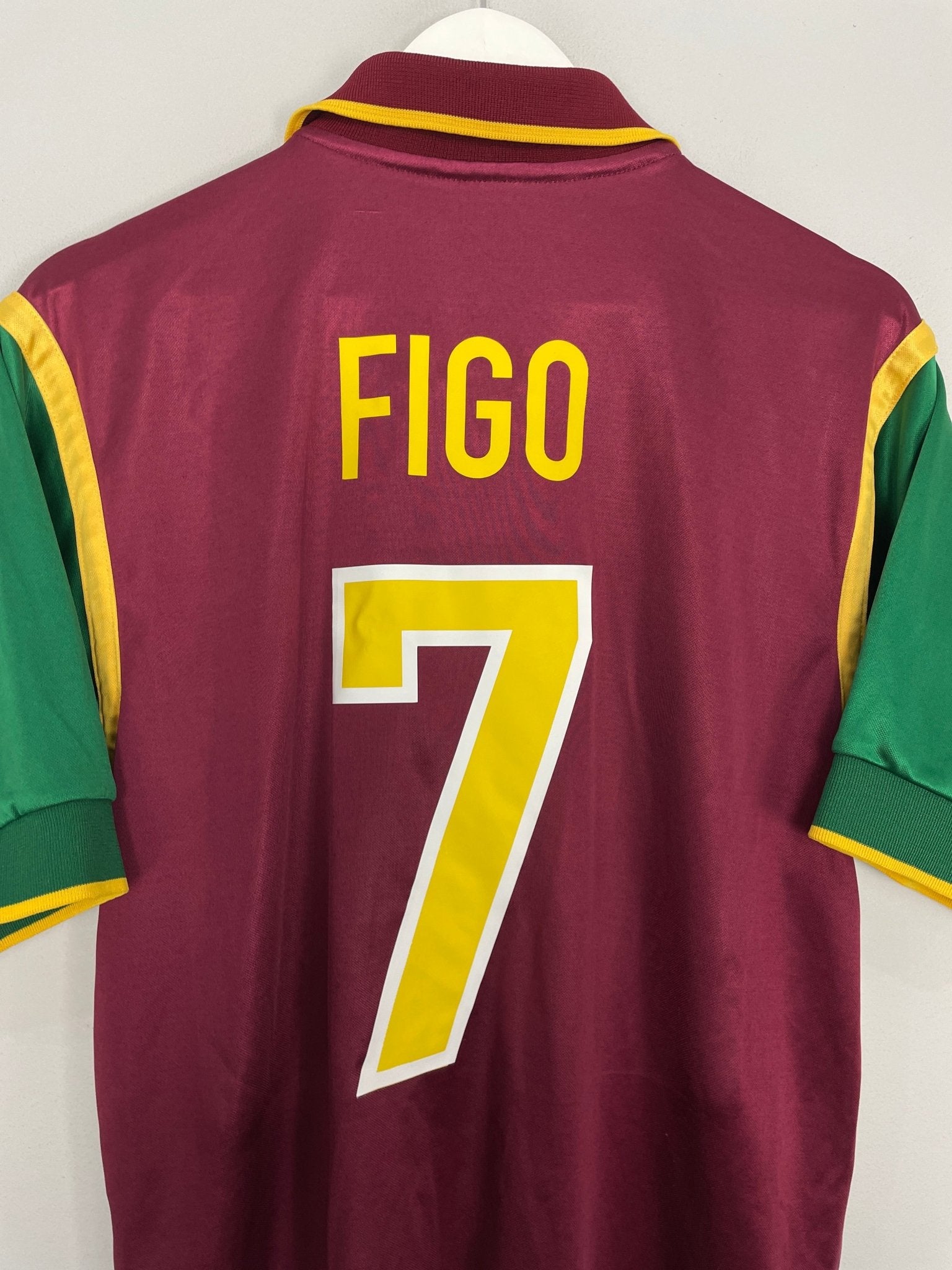 Shop 1997/98 PORTUGAL FIGO #7 HOME SHIRT (M) NIKE, classic football shirts, vintage football shirts & retro soccer jerseys at Cult Kits