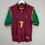 Shop 1997/98 PORTUGAL FIGO #7 HOME SHIRT (M) NIKE, classic football shirts, vintage football shirts & retro soccer jerseys at Cult Kits