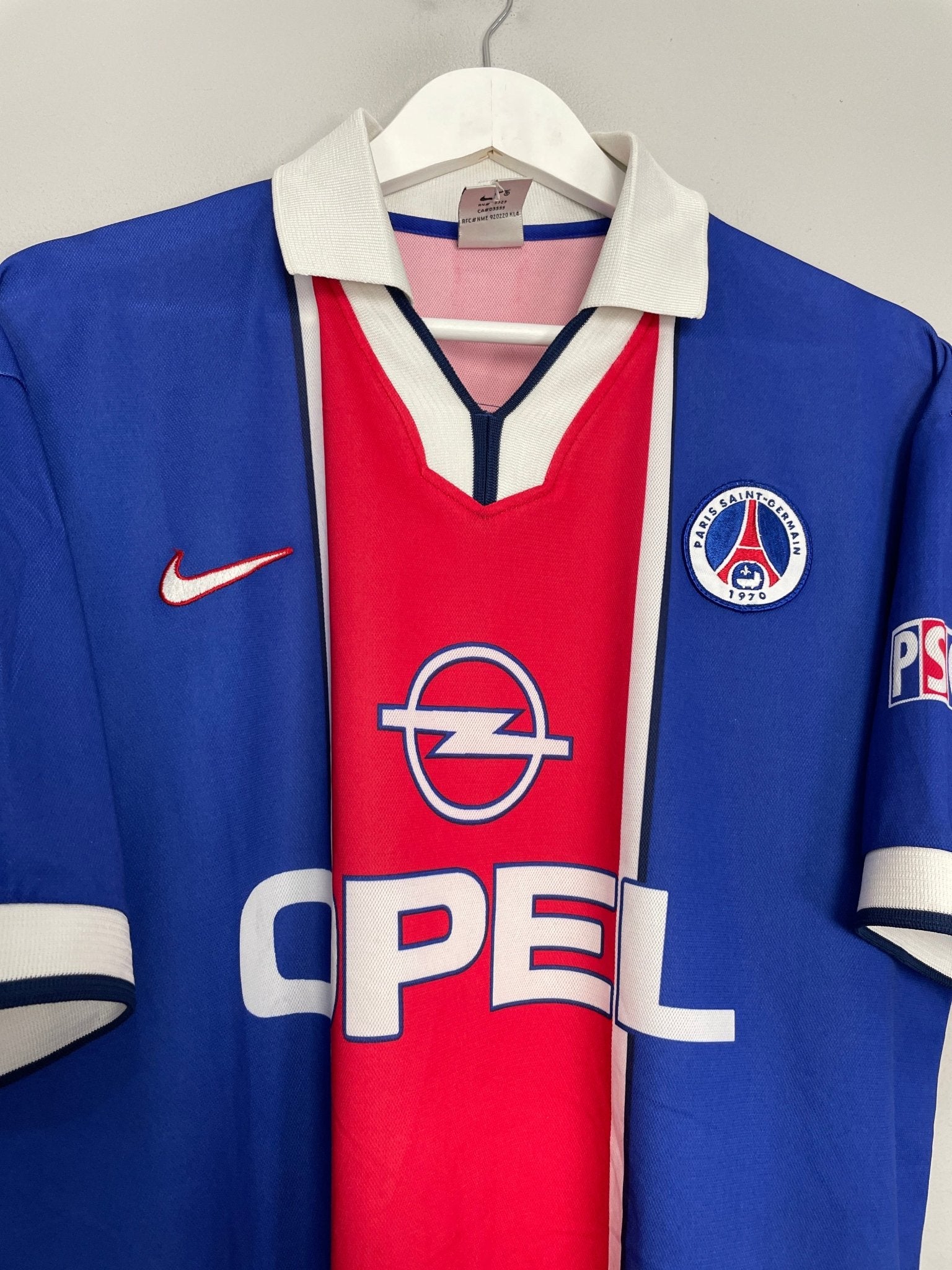 Shop 1997/98 PSG HOME SHIRT (XL) NIKE, classic football shirts, vintage football shirts & retro soccer jerseys at Cult Kits
