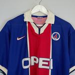Shop 1997/98 PSG *PLAYER ISSUE* HOME SHIRT (L) NIKE, classic football shirts, vintage football shirts & retro soccer jerseys at Cult Kits