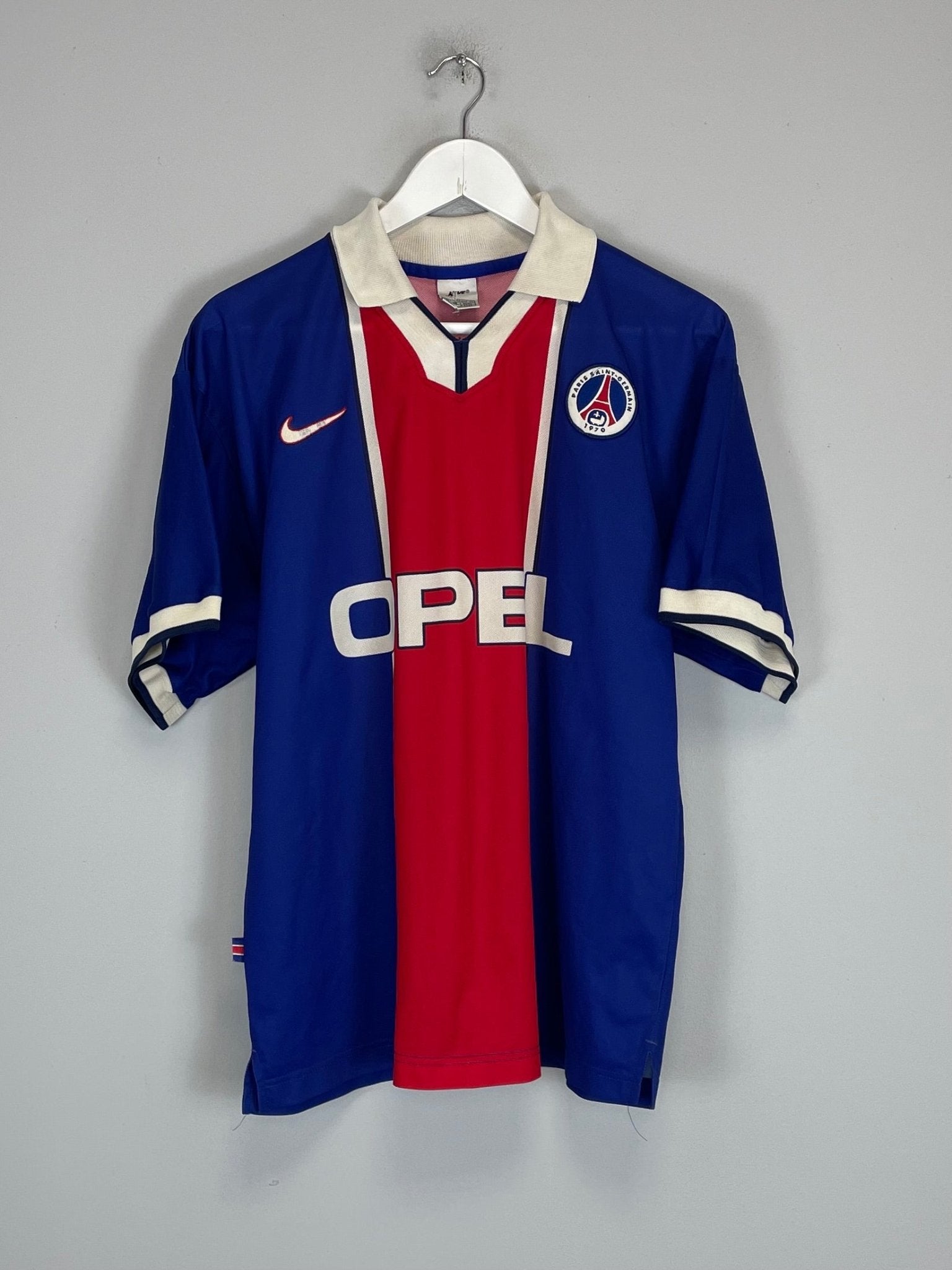 Shop 1997/98 PSG *PLAYER ISSUE* HOME SHIRT (L) NIKE, classic football shirts, vintage football shirts & retro soccer jerseys at Cult Kits