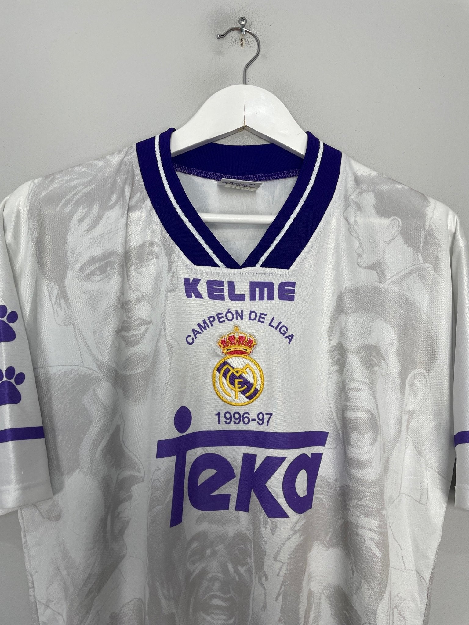 Shop 1997/98 REAL MADRID 'CAMPEON' DE LIGA' SPECIAL SHIRT (S) KELME, classic football shirts, vintage football shirts & retro soccer jerseys at Cult Kits