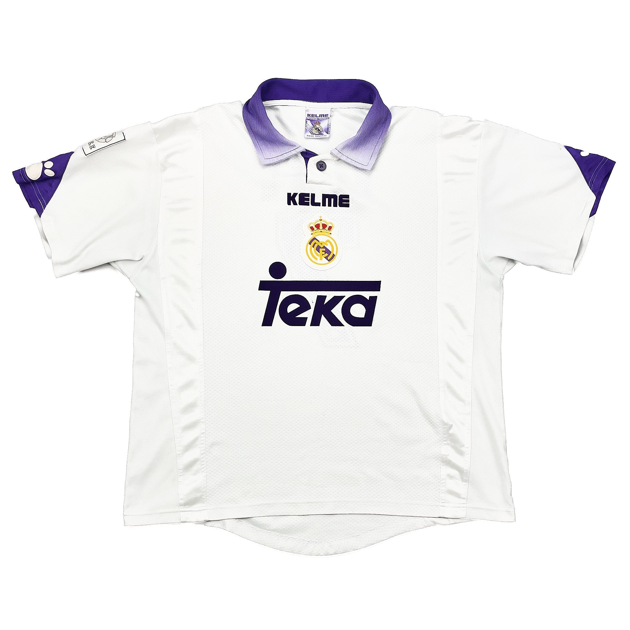 Buy 1997/98 REAL MADRID RAUL 7 HOME SHIRT (M) KELME ~ Free worldwide shipping available ~ Authentic Vintage Football Shirts from Cult Kits