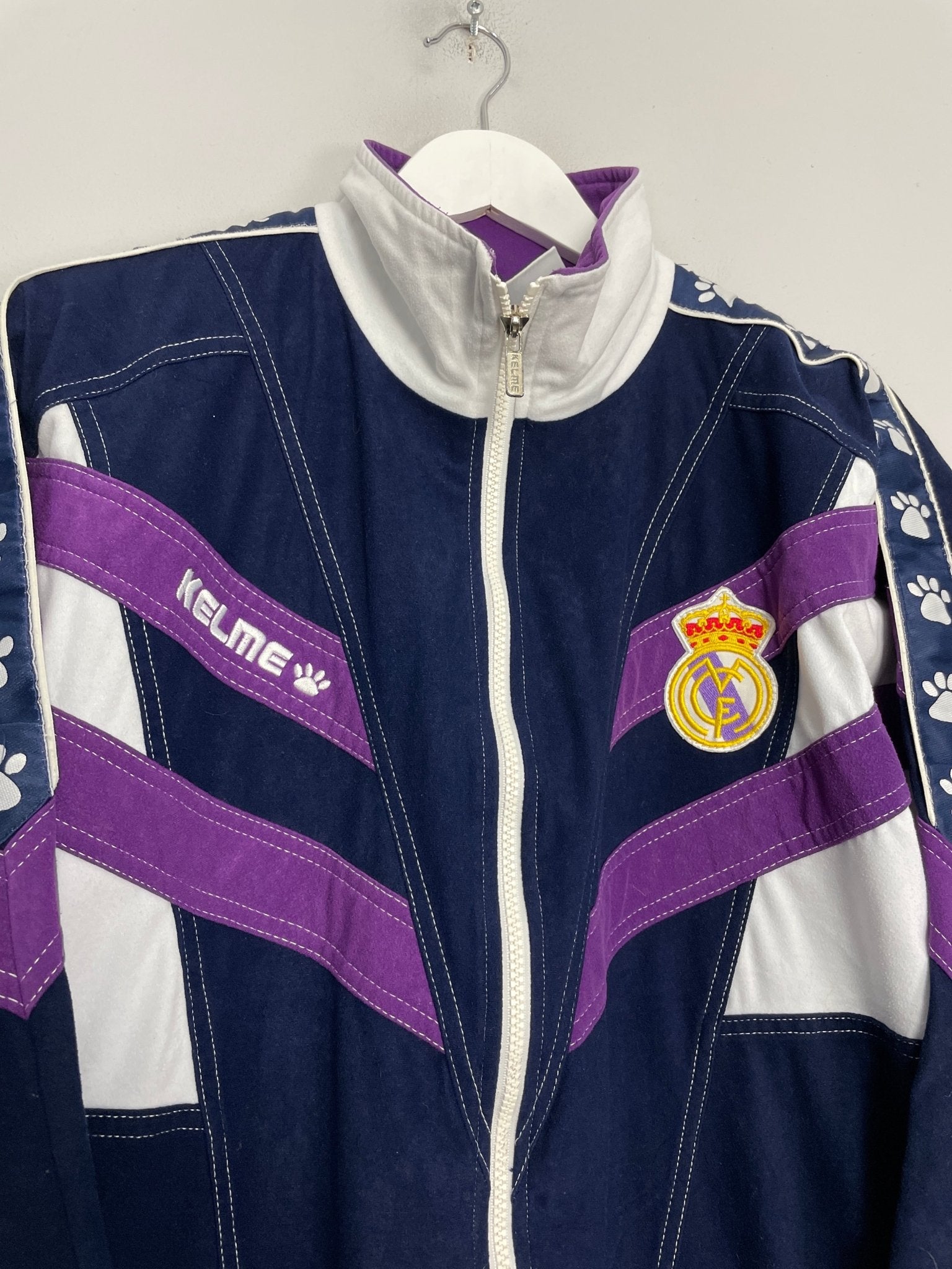 Shop 1997/98 REAL MADRID TRACK JACKET (L) KELME, classic football shirts, vintage football shirts & retro soccer jerseys at Cult Kits